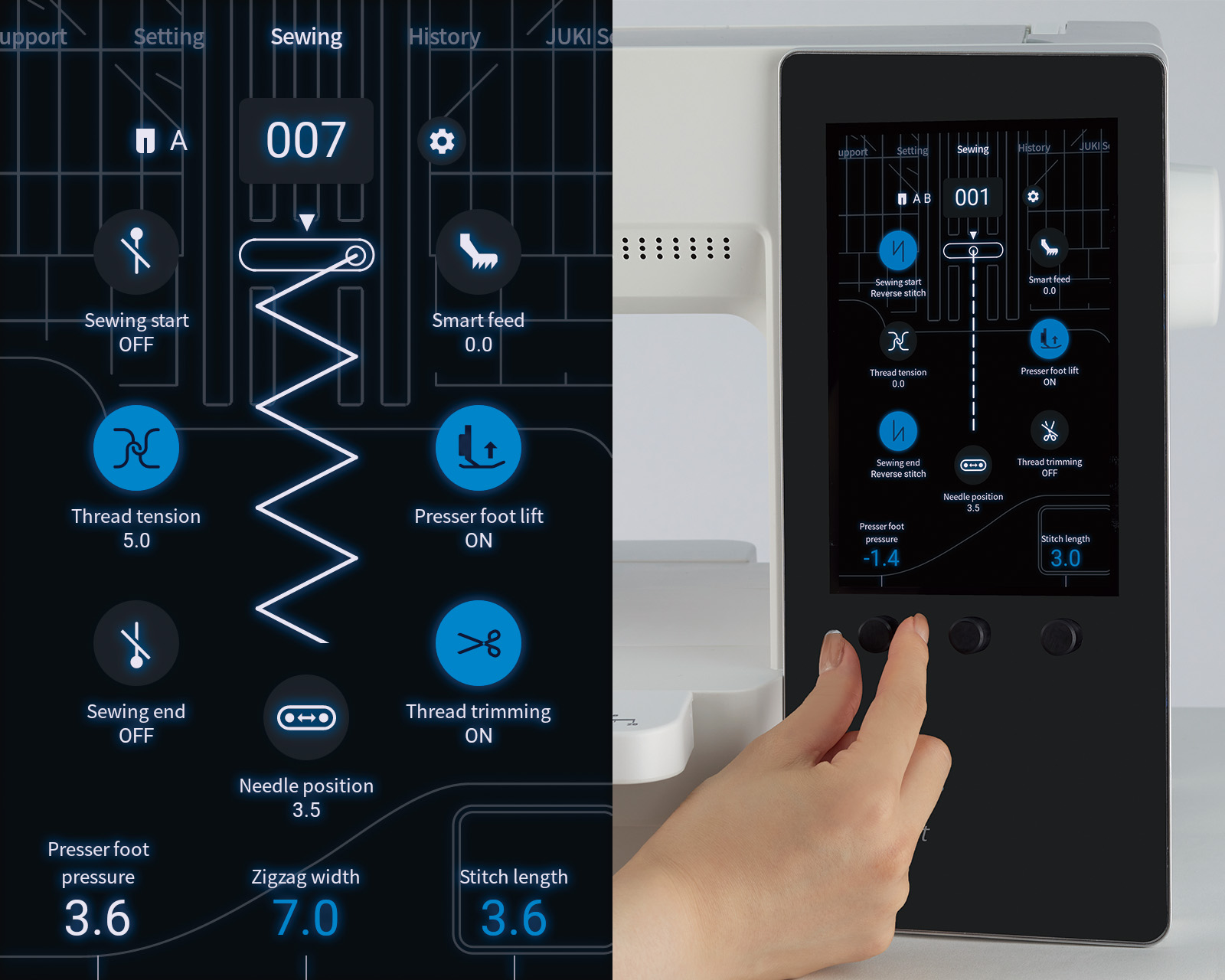 Visualization of Settings & Adjustments