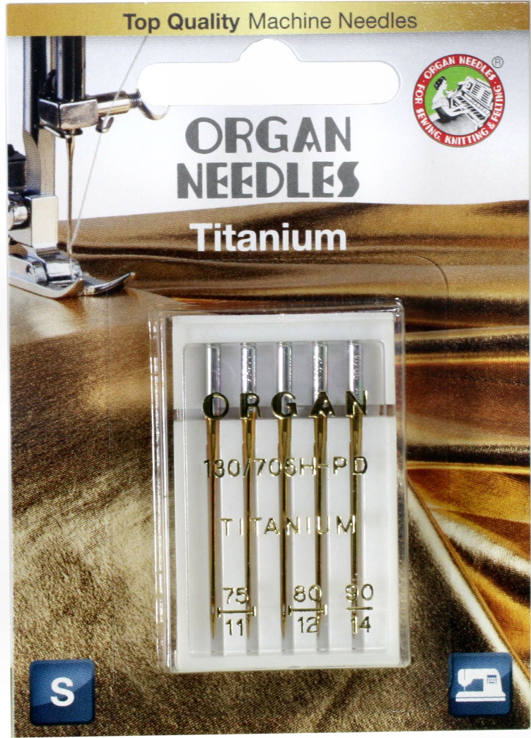 Organ Needles Titanium Combo Sizes 7590 BP 5 PACK 5116000BL 1000's